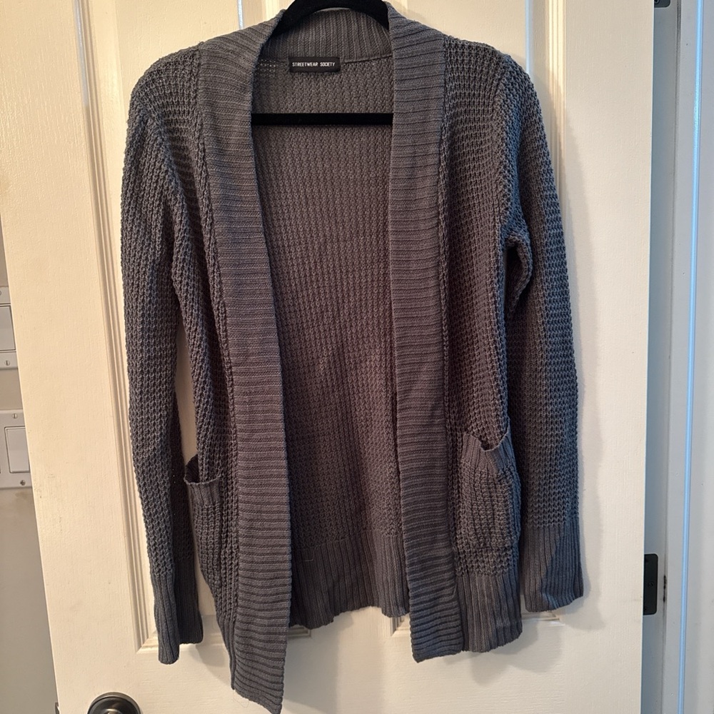 Streetwear Society Gray Cardigan Sweater